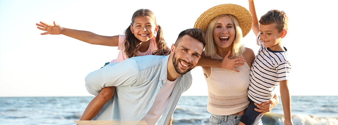 Family enjoying a day at the beach